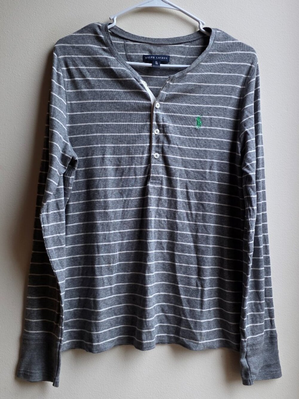 Ralph Lauren Gray/White Striped Jersey Size XL